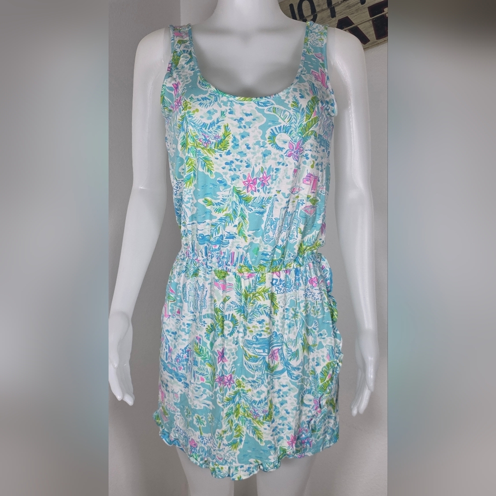 Lilly Pulitzer Analee Romper in the "What a Lovely Place" print - Picture 7 of 9